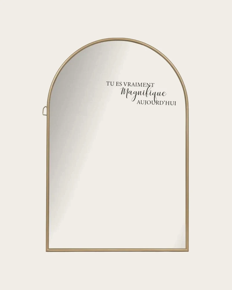 Miroir à message, doré, 60 × 90 cm