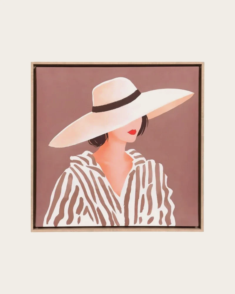 Toile Femme au trait, taupe, 60 × 60 cm