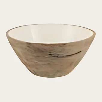 Saladier en manguier, intérieur blanc, 30 cm