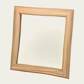 Miroir Chamonix en sapin naturel, 81 × 81 cm