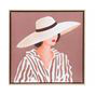 Toile Femme au trait, taupe, 60 x 60 cm